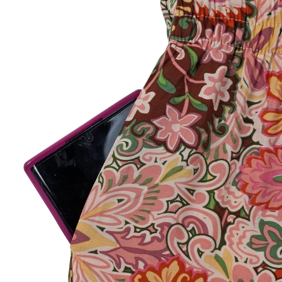 DEX Retro Floral Wide Leg Pants 70s Soft Girl Medallion Print Size Small NWT - Picture 5 of 10